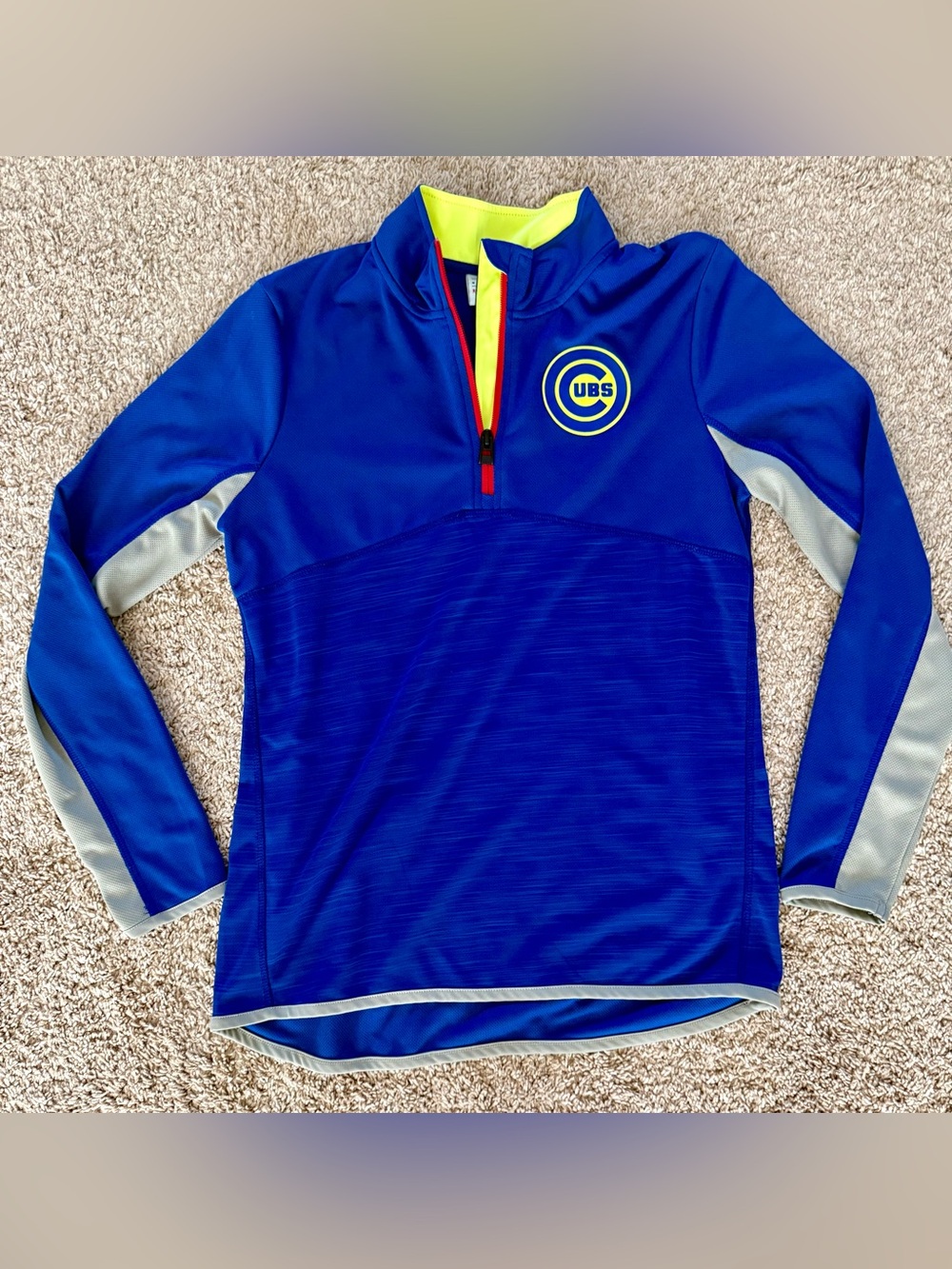 Chicago Cubs Royal Blue Quarter-Zip Pullover with Yellow Trim